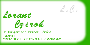 lorant czirok business card