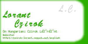 lorant czirok business card